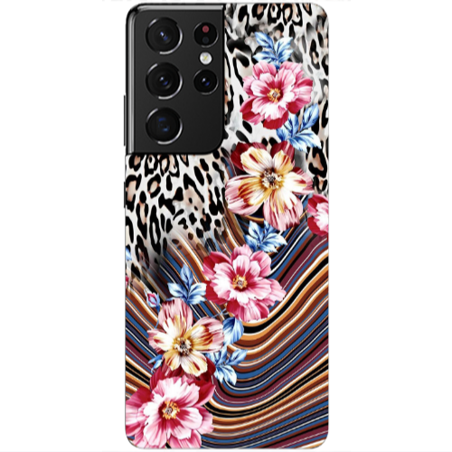 Samsung S21 Ultra Leopar patterned Transparent Silicone TPU Θήκη