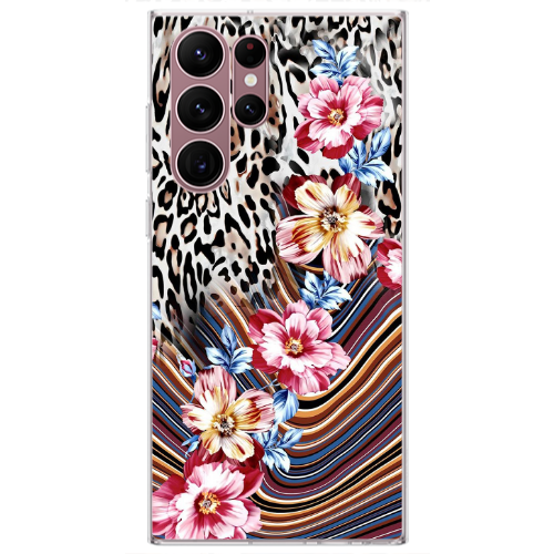 Samsung S22 Ultra Leopar patterned Transparent Silicone TPU Θήκη