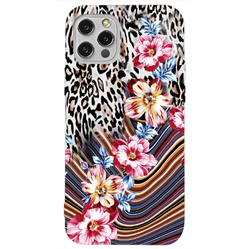 Apple iPhone 12 Pro Leopar patterned Transparent Silicone TPU Θήκη