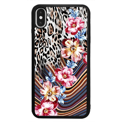 Apple iPhone Xs Max Leopar patterned Black Glossy Θήκη