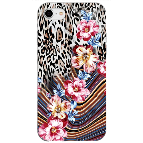 Apple iPhone 7 Leopar patterned Transparent Silicone TPU Θήκη