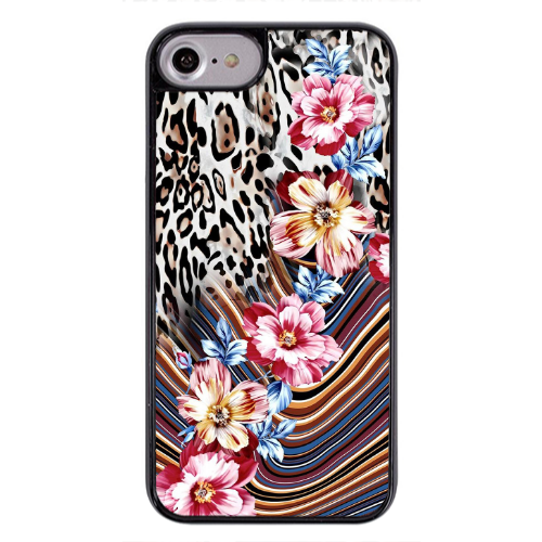 Apple iPhone 7 Leopar patterned Black Glossy Θήκη