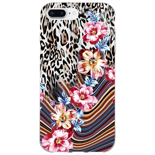 Apple iPhone 7 Plus Leopar patterned Transparent Silicone TPU Θήκη