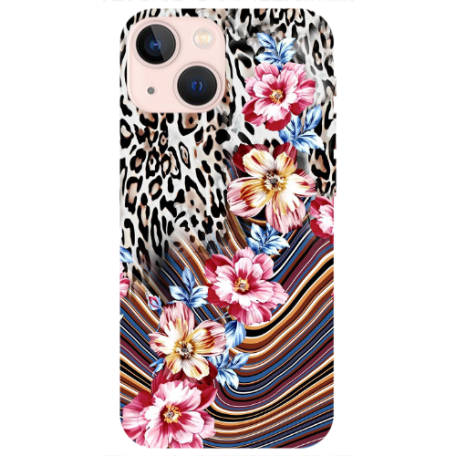 Apple iPhone 13 Mini Leopar patterned Transparent Silicone TPU Θήκη