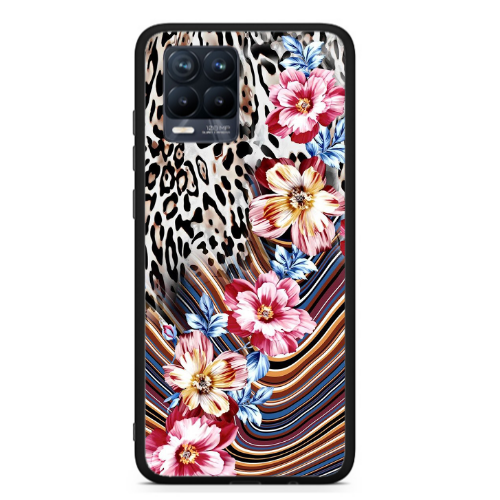 Realme 8  Leopar patterned Black Glossy Θήκη