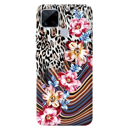 Realme C25 Leopar patterned Transparent Silicone TPU Θήκη