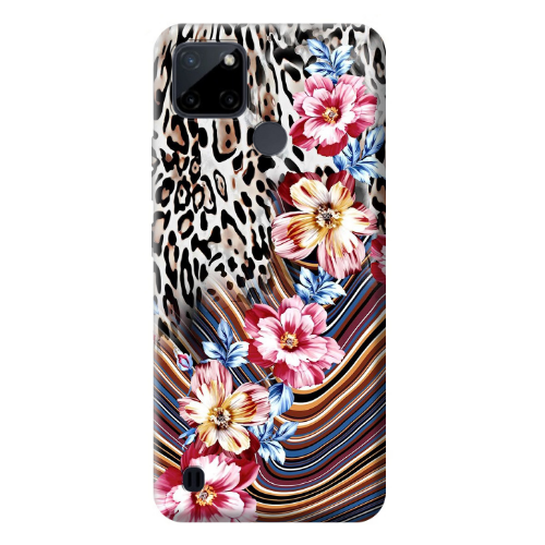 Realme C25Y Leopar patterned Transparent Silicone TPU Θήκη