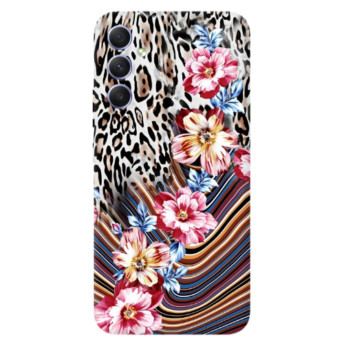 Samsung A34 Leopar patterned Transparent Silicone TPU Θήκη