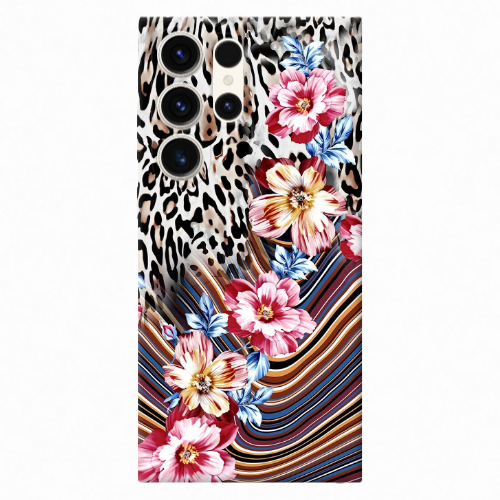 Samsung S23 Ultra Leopar patterned Transparent Silicone TPU Θήκη