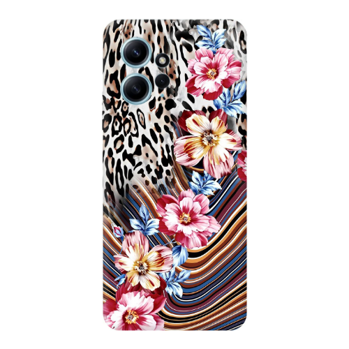 Xiaomi Redmi Note 12 4G Leopar patterned Transparent Silicone TPU Θήκη