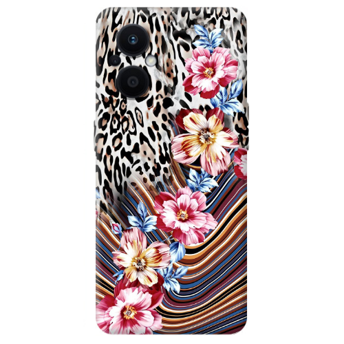 Oppo Reno 7 Lite Leopar patterned Transparent Silicone TPU Θήκη