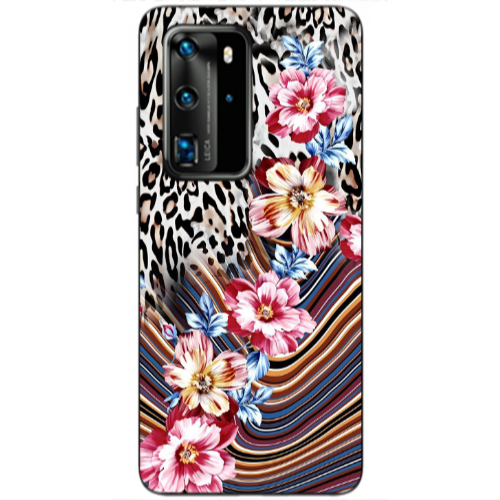 Huawei P40 Pro Leopar patterned Transparent Silicone TPU Θήκη