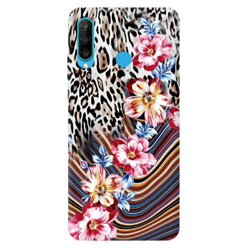 Huawei P30 Lite Leopar patterned Transparent Silicone TPU Θήκη