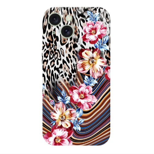 Apple iPhone 15 Leopar patterned Transparent Silicone TPU Θήκη