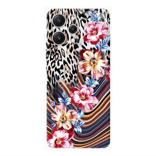 Xiaomi Redmi 12 Leopar patterned Transparent Silicone TPU Θήκη