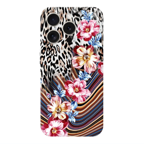 Apple iPhone 15 Pro Max Leopar patterned Transparent Silicone TPU Θήκη