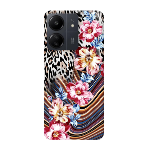 Xiaomi Redmi 13C Leopar patterned Transparent Silicone TPU Θήκη