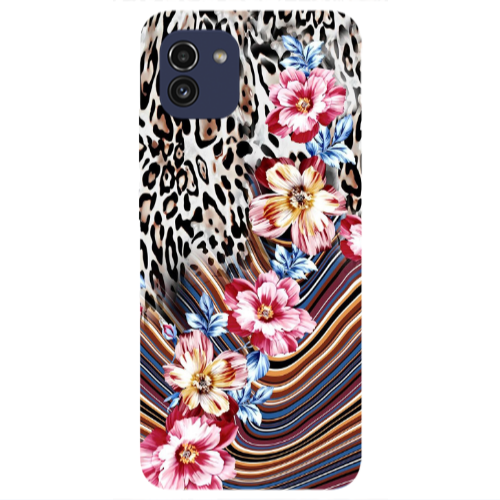 Samsung A03 Leopar patterned Transparent Silicone TPU Θήκη