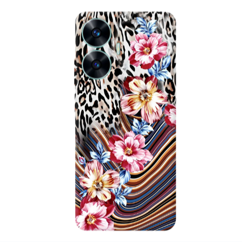 Realme C55 Leopar patterned Transparent Silicone TPU Θήκη