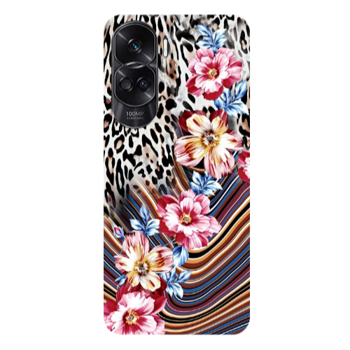 Honor 90 Lite 5G Leopar patterned Transparent Silicone TPU Θήκη