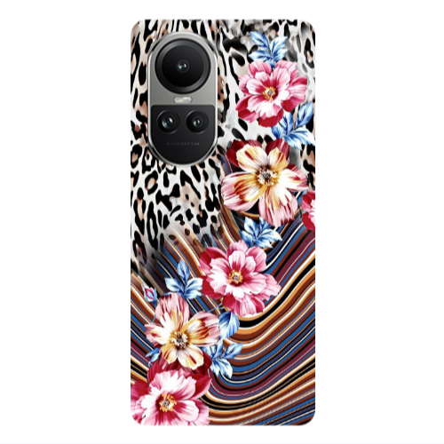 Oppo Reno10 5G Leopar patterned Transparent Silicone TPU Θήκη