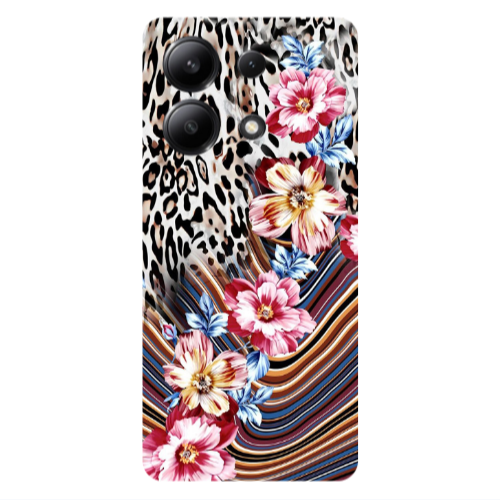 Xiaomi Redmi Note 13 4G Leopar patterned Transparent Silicone TPU Θήκη