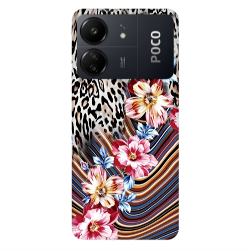 Xiaomi Poco C65 Leopar patterned Transparent Silicone TPU Θήκη