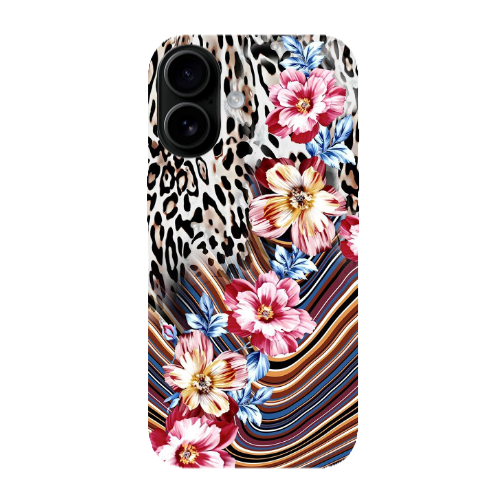 Apple Iphone 16 Leopar patterned Transparent Silicone TPU Θήκη