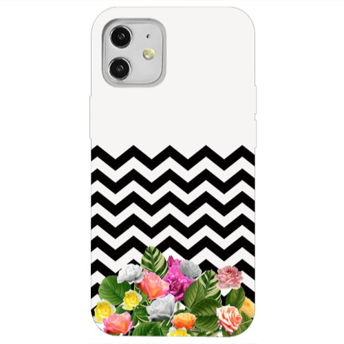 Apple iPhone 12 Arow patern Black Colored Silicone TPU Θήκη