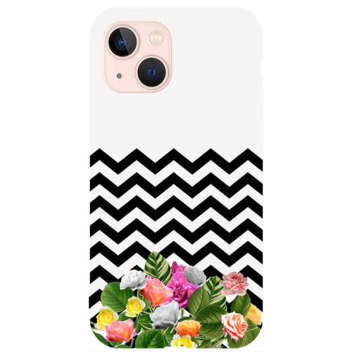 Apple iPhone 13 Arow patern Black Colored Silicone TPU Θήκη
