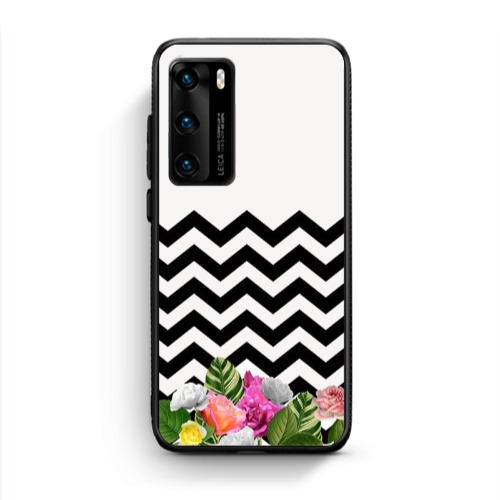 Huawei P40 Arow patern Black Glossy Θήκη