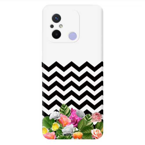 Xiaomi Redmi 12C Arow patern Black Colored Silicone TPU Θήκη