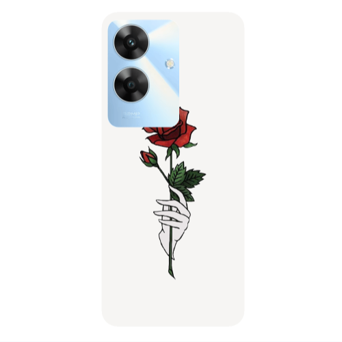 Realme Note 60 Rose in hand Transparent Silicone TPU Θήκη