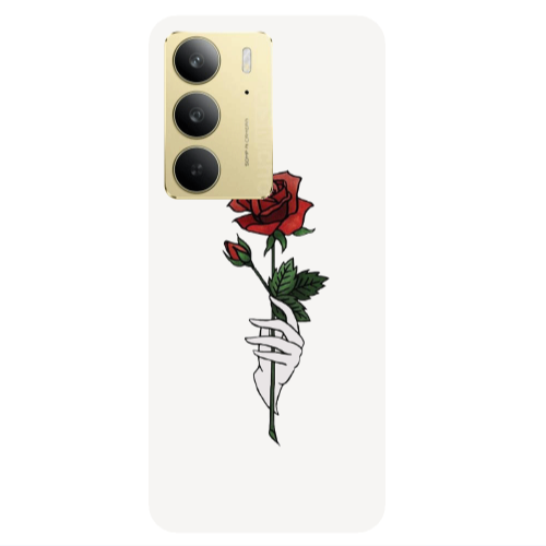 Realme C 75 Rose in hand Transparent Silicone TPU Θήκη