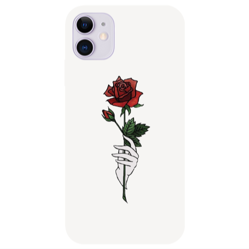 Apple iPhone 11  Rose in hand Transparent Silicone TPU Θήκη