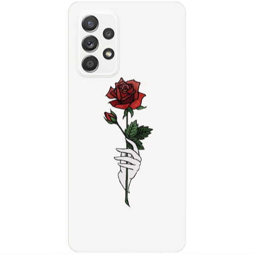 Samsung A52 Rose in hand Transparent Silicone TPU Θήκη