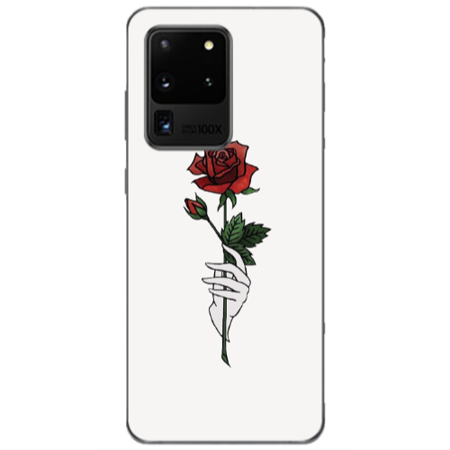 Samsung S20 Ultra Rose in hand Transparent Silicone TPU Θήκη