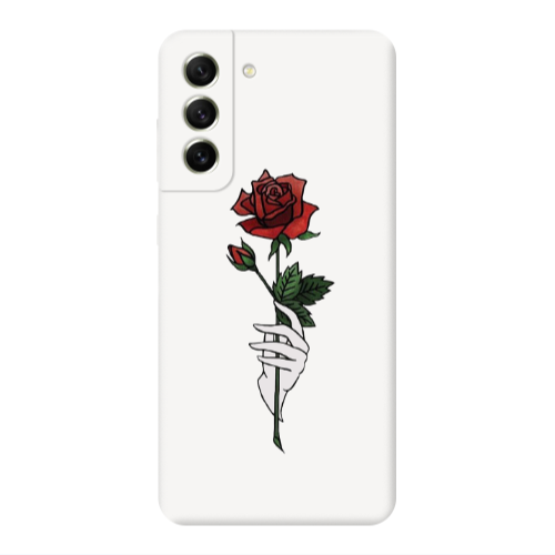Samsung S22 Rose in hand Transparent Silicone TPU Θήκη