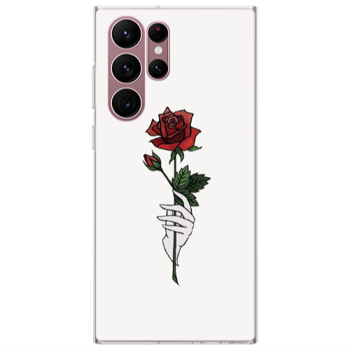 Samsung S22 Ultra Rose in hand Transparent Silicone TPU Θήκη