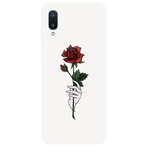 Samsung A02 Rose in hand Transparent Silicone TPU Θήκη