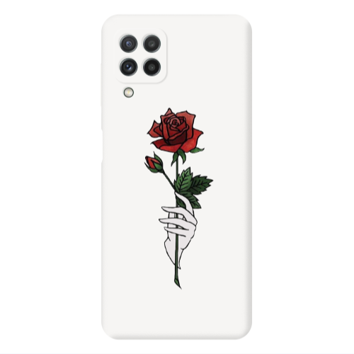 Samsung A22 4G Rose in hand Transparent Silicone TPU Θήκη