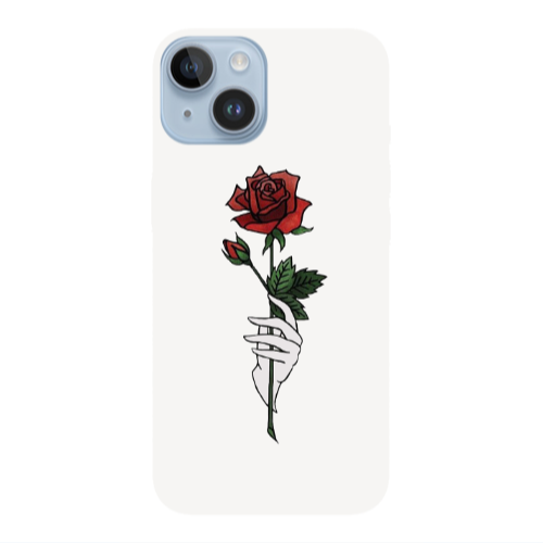 Apple iPhone 14  Rose in hand Transparent Silicone TPU Θήκη