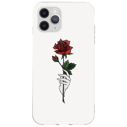 Apple iPhone 12 Pro Max Rose in hand Transparent Silicone TPU Θήκη