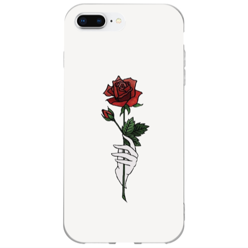 Apple iPhone 7 Plus Rose in hand Transparent Silicone TPU Θήκη