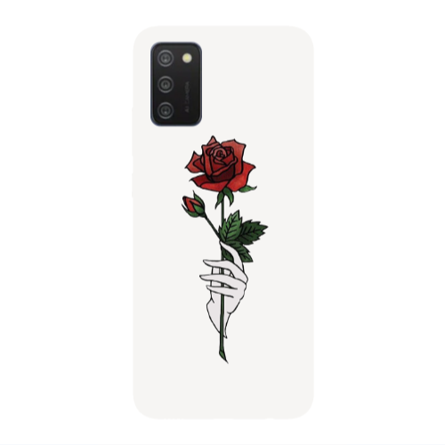 Samsung A03S Rose in hand Transparent Silicone TPU Θήκη