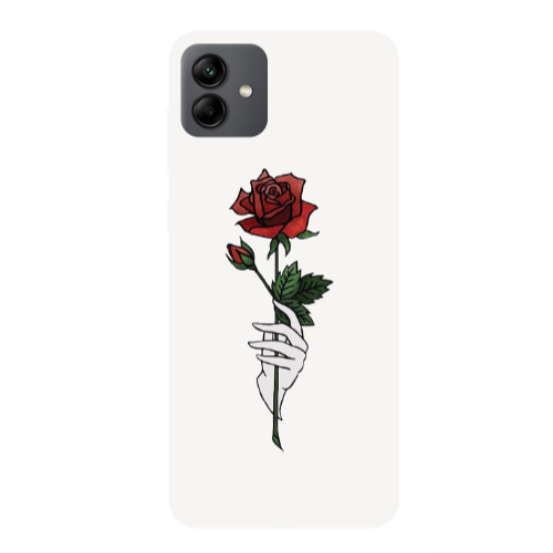 Samsung A04 Rose in hand Transparent Silicone TPU Θήκη