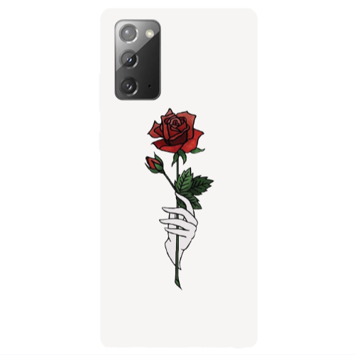Samsung Note 20 Rose in hand Transparent Silicone TPU Θήκη
