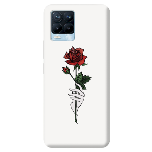 Realme 8 Pro Rose in hand Transparent Silicone TPU Θήκη