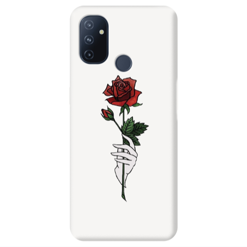 Oneplus Nord 100 Rose in hand Transparent Silicone TPU Θήκη