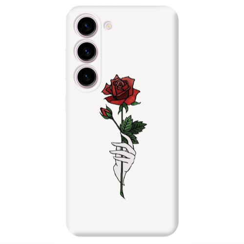 Samsung S23 Plus Rose in hand Transparent Silicone TPU Θήκη